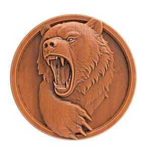STL File For CNC Router 3D Printer Laser Printable Model Bear Head Plaque - Picture 1 of 7