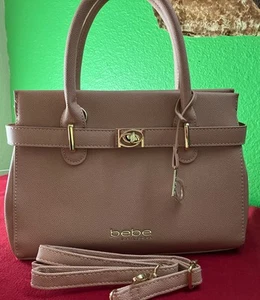 BeBe Womens Pink Faux Leather City Girl Evie Satchel Handbag Small NWT - Picture 1 of 7