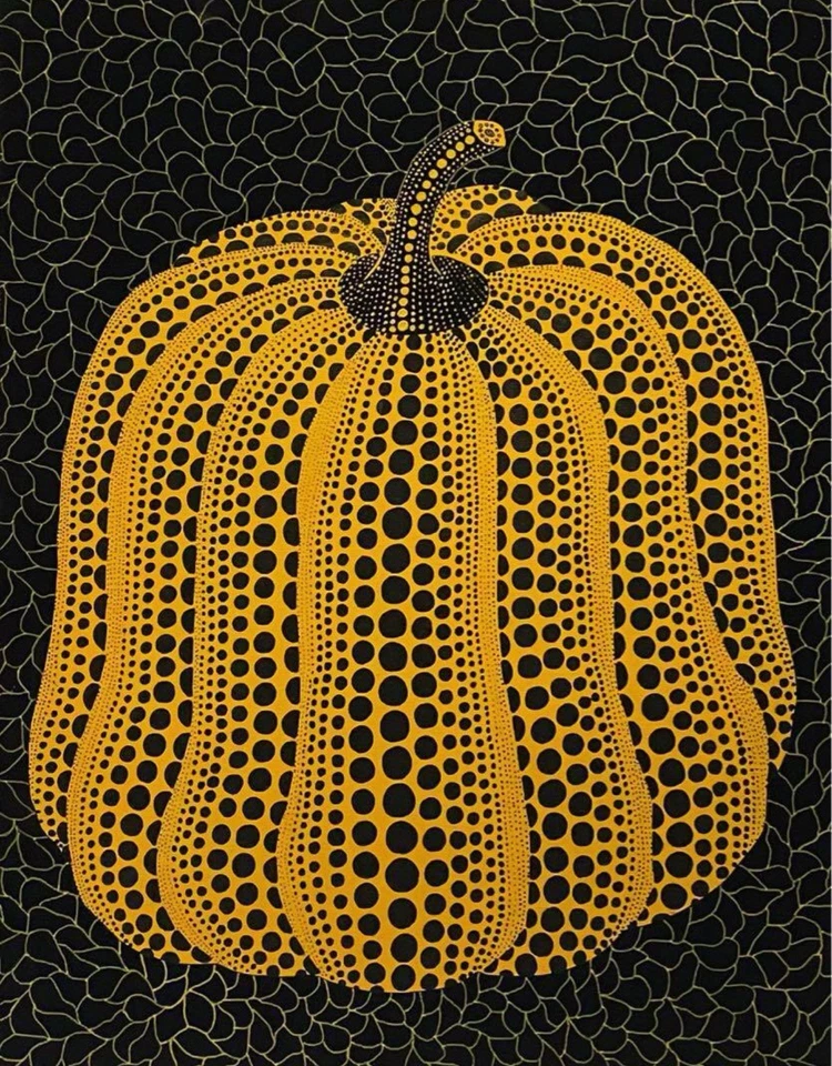 Yayoi Kusama тыква 1998 оригинальная картина в рамке  - Изображение 1 из 1