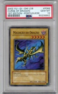 CURSE OF DRAGON 1ST EDITION PORTUGUESE 2002 YU-GI-OH LOB P066 PSA 10 GEM MINT - Picture 1 of 2