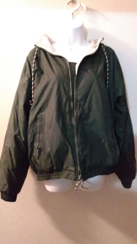 UND Sioux Reversible Jacket Dark Green Regular Medium Women's Zipper Broke Cover