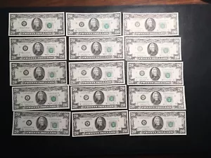 15 20.00 1981A-1985 Federal Reserve Note All Choice To Gem Uncirculated  - Picture 1 of 11