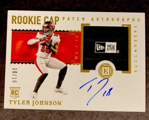 TYLER JOHNSON 2021 ENCASED RPA HAT TAG ROOKIE CAP AUTO ON CARD PATCH 10/10 - Picture 1 of 7