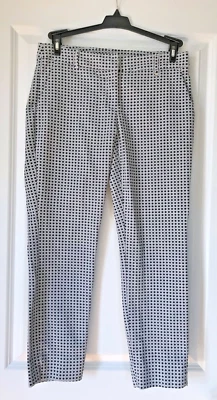 Женские черно-белые эластичные карьерные брюки Adrienne Vittadini с геометрическим принтом размер 6 - Изображение 1 из 4