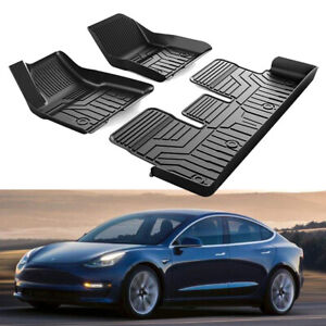 LUCKEASY Car Accessories Interior Modification For Tesla Model Y Waterproof Piano Style TPE Floor Mat Front Rear Trunk Mat Front Rear trunk mat+under mat