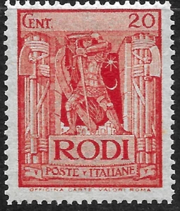 1932 Italy  AEGEAN ISLANDS RHODES Sc#57 🔥MNH**OG VF 🔥CHRISTIAN KNIGHT - Picture 1 of 2