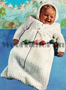 Knitting Pattern  Vintage Baby Sleeping Bag. Double Knit. - Picture 1 of 1