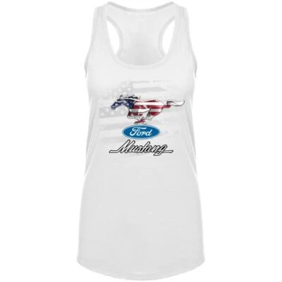 Camiseta sin mangas Mustang Patriotic Running Horse para dama * ¡Nueva! * SHiPS GRATIS A LOS ESTADOS UNIDOS! Foto 1 de 3