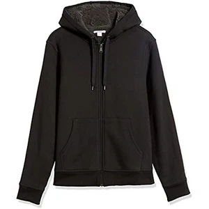 Amazon Essentials Men's Sherpa Lined Full-Zip Hooded Fleece Sweatshirt Black xl - Picture 1 of 5