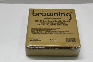Browning 8X-DS-50-B RG-8X 50 Ft. Coax Cable with PL-259 to BNC male connectors - Picture 1 of 6