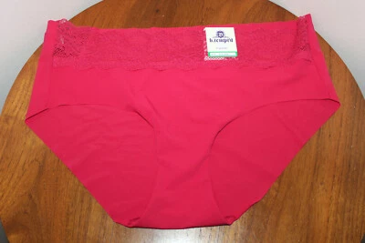 B. TENTADO POR WACOAL B. RIBETE DE ENCAJE BORDADO HIPSTER DESNUDO ROJO PARISINO TALLA 7-L Foto 1 de 3