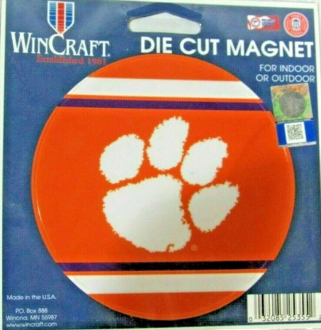 NCAA Clemson Tigers 4 inch Diameter Stripe Auto Magnet by WinCraft Cover