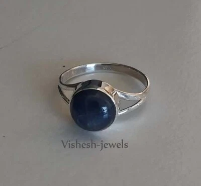 Anillo de piedras preciosas de cianita natural de plata esterlina 925 sólida joyería S EE. UU. 10 VJ-263 Foto 1 de 4