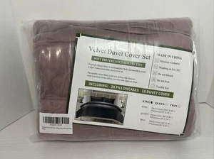 Funda nórdica de terciopelo amarillo tamaño king 3 piezas franela rubor rosa funda nórdica king - Imagen 1 de 8