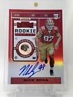 Nick Bosa 2019 Contenders Rookie Ticket SSP Red Zone RC Variation On Card Auto