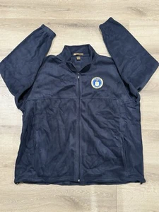 US Air Force USAF Harrington Jacket Mens Navy Blue Bomber Cotton Coat - Size 3XL - Picture 1 of 4
