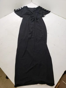 Alex Evenings Women's Long Diamond Cold Shoulder Dress Black Glitter Size 8 - Picture 1 of 9