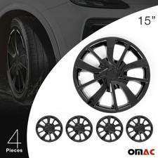 Elegance Wheel Rim Cover Guard Hub Caps Durable Abs 15” Black for Kia Forte
