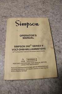 Simpson 260 Series 8 Volt-Ohm-Milliammeters Operator's Manual - Picture 1 of 5