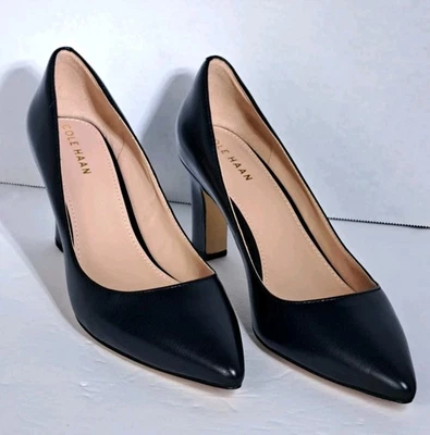Zapatos de salón Cole Haan Mylah de cuero negro para mujer talla 9B punta tacón carrera Foto 1 de 4