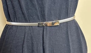 Damen Gürtel mittelgroß silber Vintage Metall Fischschuppen Kleid Stretch - Bild 1 von 5