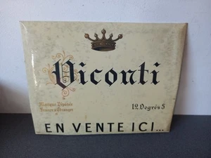 PLV Ancienne Plaque Glacoide VICONTI EN VENTE ICI 30 CM X 23 Cm Baŕ Café Bistrot - Imagen 1 de 6