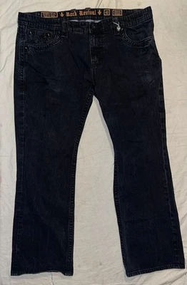 NUEVO Pantalones de mezclilla negros rectos Rock Revival Steven Alt para hombre 42 x 33 Foto 1 de 4