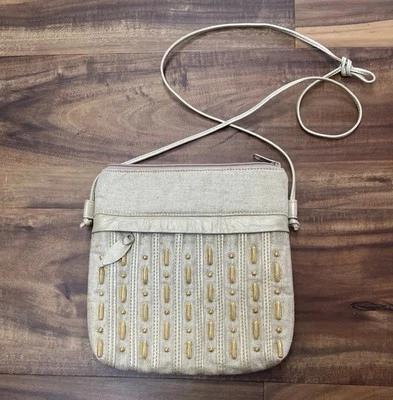 Cartera Bandolera Paul Joseph Vintage Metálica Dorada Cuero Recortado. Foto 1 de 4