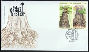MALAYSIA 2023 LARGEST CENGAL TREE FIRST DAY COVER WITH SE-TENANT SET OF 2 STAMPS - Picture 1 of 7