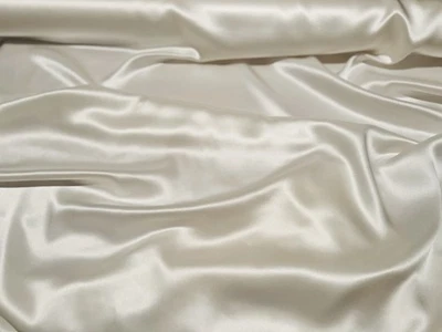 Silk Charmeuse satin ~19mm, Ivory, 100% Silk, 44" W, By the Yard (TS-7150B) - Image 1 of 3