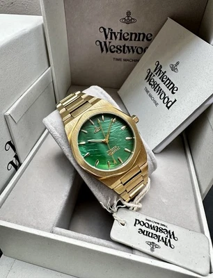 New Ladies Vivienne Westwood Limehouse Emerald Green Dial & Gold Watch VV244GRGD - Image 1 of 4