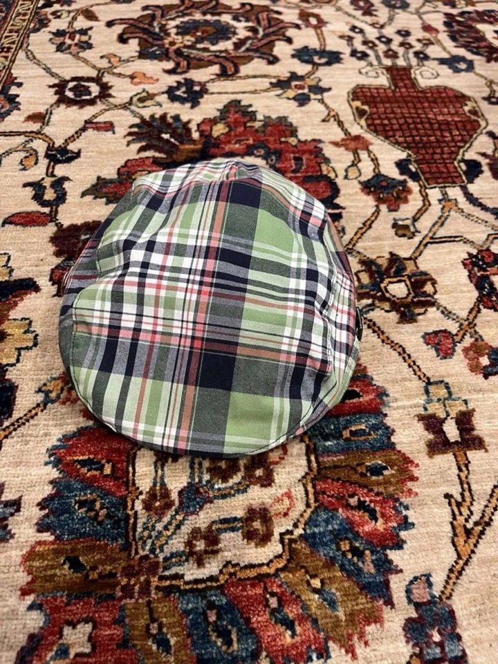 Gorra de Newsboy Janie and Jack Babies Azul y Verde a Cuadros Talla 12 a 24 Meses Foto 1 de 4