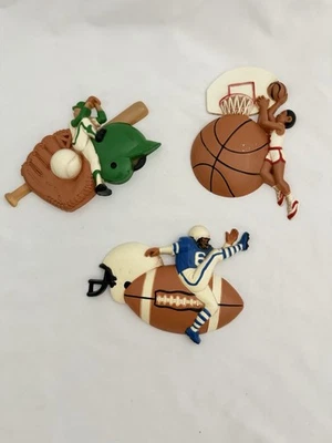 Pé de beisebol vintage Burwood Sports decoração de parede 1991 quarto infantil 3213 plástico 3 peças - Imagem 1 de 4