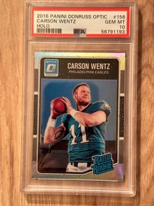 2016 Panini Donruss Optic CarsonWentz Holo #156 PSA 10 PSA 56791193 - Picture 1 of 6