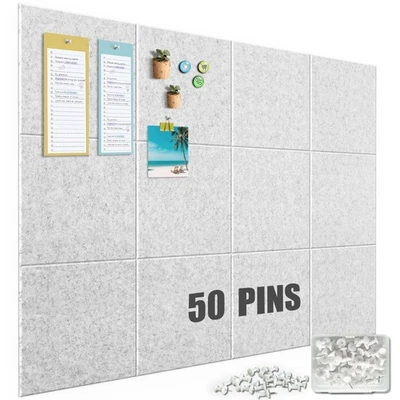 Large Cork Boards for Felt Walls - 48 x 36 inches Bulletin Board with Safe Re... - Image 1 of 4