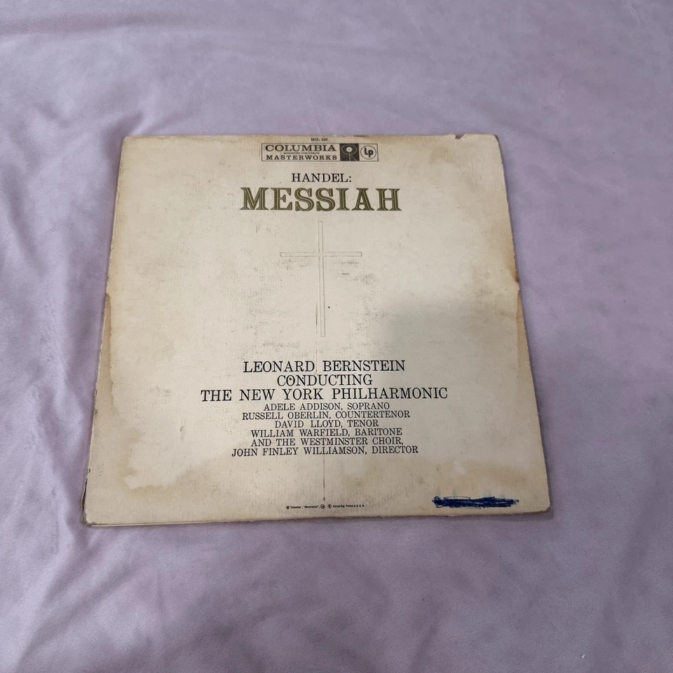 Handel: Messiah Vinyl LP - Leonard Bernstein, New York Philharmonic G+/VG Foto 1 de 4