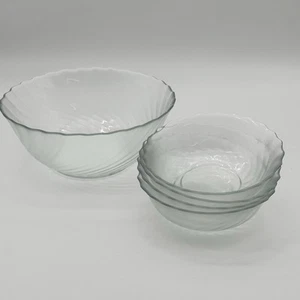 Glass Bowl Set Clear Serving Bowls Salad Pasta Fruit Bowls Kitchen Decor - Picture 1 of 6