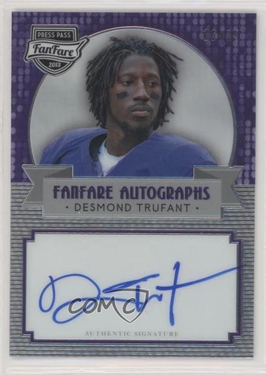 2013 Press Pass Fanfare Violet /25 Desmond Trufant #DT Rookie Auto RC - Image 1 of 2