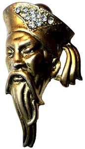 Vintage Thelma Deutsch Mandarin Brooch with Rhinestones ~ 2.75"; Strong Piece ! - Picture 1 of 5