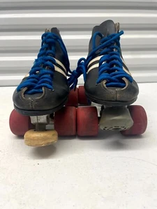 Patines retro vintage Chicago Core cuero negro blanco con cordones ruedas - Imagen 1 de 14