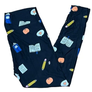 Girls S/M LuLaRoe ~ SCHOOL ITEMS PATTERN ~ Leggings KIDS SIZES 2-8 books pencils - Picture 1 of 3