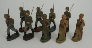 Masse Posten 9 Soldaten im Marsch verschiedene Hersteller 1930 (88368) - Picture 1 of 11