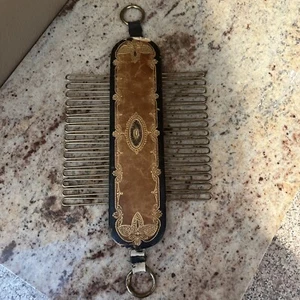 Antique Vintage Tooled Leather Tie Rack Display With Gold Accents- Germany - Picture 1 of 8