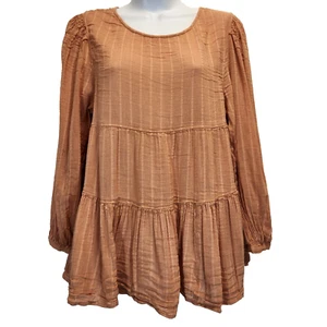 American Eagle Outfitters Women`s Top Size S Beige Open Back Lagenlook Bohemian - Picture 1 of 10