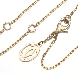 Auth Cartier Chain Necklace with 2C Charm 46cm 18K 750 Yellow Gold - Picture 1 of 4