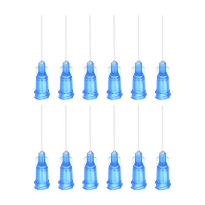 UXCELL 20Pcs 22G Dispensing Needles, 1" PP Needle Tips with Flexible Needle Blue