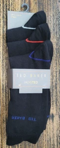 Ted Baker - Men's Black Hoisted Set of 3 Pairs Of Socks. New, Unworn, Packet Set - Picture 1 of 4