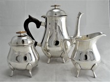 N 3019 PREZZO MATTO SERVIZIO DA CAFFE' 3 PEZZI IN ARGENTO SHEFFIELD COLLECTION