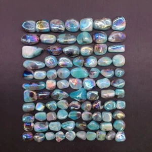 Rainbow Aura Natural Amazonite Crystal Tumbled Stone Healing Decorate 86pcs - Picture 1 of 7