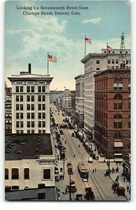 Denver, CO - Blick nach oben Seventeeth St von Champa St - um 1910 Postkarte - Bild 1 von 2